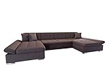 Regulierbare Armlehnen Mirjan24 Ecksofa Alia mit Regulierbare Armlehnen, 2 Bettkasten und Schlaffunktion, U-Form Eckcouch vom Hersteller, Sofa Couch Wohnlandschaft (Boss 6)