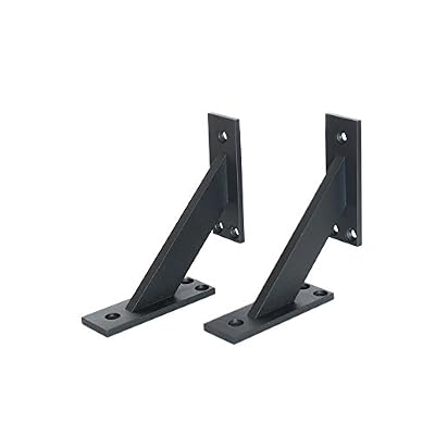 Sossai 2 x Sossai rack/équerre/support design pour étagère | support mural pour étagère 120 x 120 mm (FSHR) console | Couleur : noir mat | Matière : Aluminium