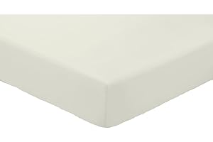 Amigozone Extra Deep 16"(40cm) Non Iron Percale Pollycotton Fitted Sheets (King, Cream)