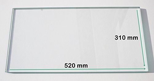 Khlschrank Einlegeboden / Glasplatte / Gemsefach  Klarglas 4 mm dick - 520 mm x 310 mm  Direkt vom Glasereifachbetrieb!!!
