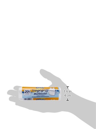 Swirl 4er Pack Müllbeutel mit Tragegriff, 20 Liter, Antibakteriell, 20 Stück pro Rolle, Weiß - 3