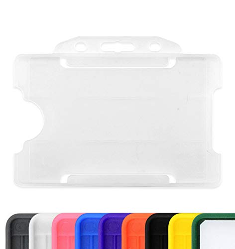 10 soportes CKB Ltd para tarjetas identificativas. 1 cara abierta para sostener tamaños de 86 x 54 mm. Plástico rígido transparente. CR80