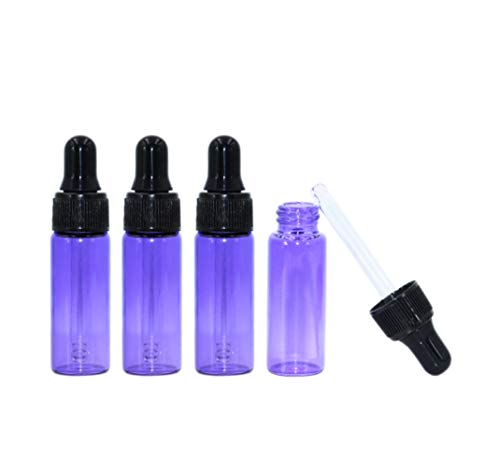 15Pcs 5ml Glass Dropping Bottles Refillable Essential Oils Dropper Bottles Aromatherapy Perfume Sample Vials Cosmetic Containers with Glass Eye Droppers and Black Plastic Caps