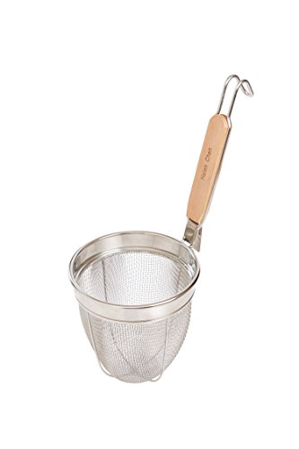 Helen Chen's Asian Kitchen Stainless Steel Mesh Spider Food Dumpling Noodle Strainer, 6-Inch Strainer Basket with 7.5-Inch Handle by HIC Harold Import Co.