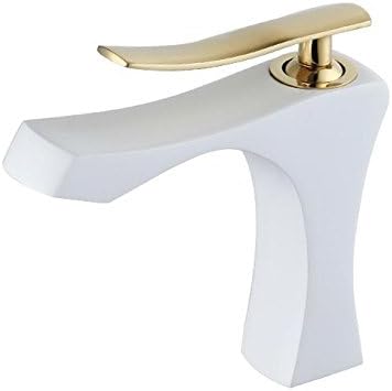 ZGB Single hole basin hot and cold faucet semi - embedded pots creative black and white paint full copper faucet