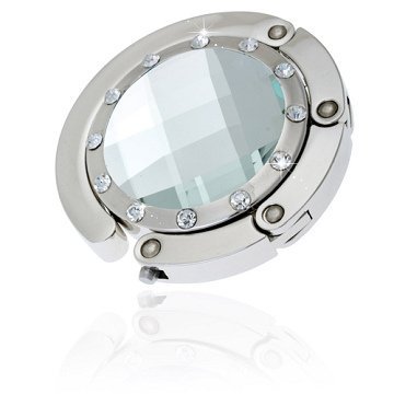 In Handbag Heaven Silver Glass Bling Compact Handbag Hook - Free P&P
