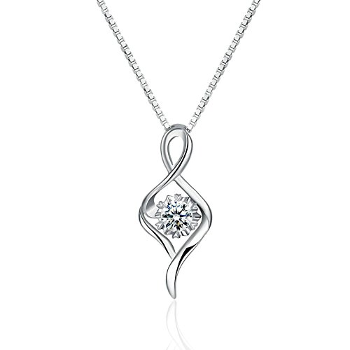 AieniD Blanco Collar para Mujer Plata Esterlina Hueco