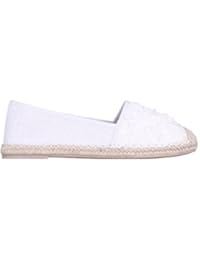 KRISP Esparteñas Mujer Planas Novia Comunión Boda Barata Baja Cerrada