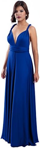 Ever Changing Draping Maxi Dress (M, Royal Blue)