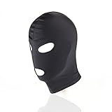 Black Hood Party Mask Headgear Adult Game/Halloween Head Mask (Open Mouth and Eyes)