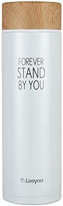 Fresh Vacuum Flask Stainless Steel Coffee Flask,Double Wall Stainless Steel Thermal flask Vacuum Insulated Water Bottle.480ml Travel Mug With Imitation Wood Grain Cap,Powderblue