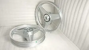 ROYAL ERADO 3 spoke diamond mercedes silver Alloy Wheel set| Royal-Enfield Thunderbird & Classic Double disc | Front 19