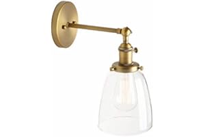 PathsOn Industrial Vintage Modern Wall Light Fittings Loft Bar Kitchen Sconce Wall Lamp Light Fixture with 5.5” Clear Glass Lampshade E27 (Antique)