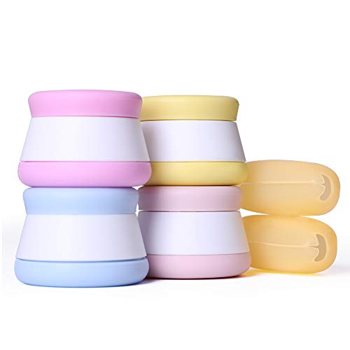 Opret Travel Cosmetic Containers, 4 Pcs Leak Proof Silicone Travel Makeup Jars (20ml), TSA Approved Silicone Travel Pots with Lids for Cream, Lotions and Toiletries, FDA Certified BPA Free