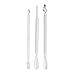 Anself 3Pcs Stainless Steel Nail Cuticle Remover Pusher Spoon Tools Nail Cleaner Set Double Sided