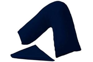 beSunshine 100% Egyptian Cotton V-Shaped Pillow Case Pregnancy Neck Orthopedic Pillow Cover Only (Navy)