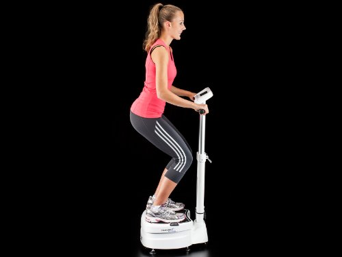 skandika Vibration Plate 1400 klappbar inklusive Trainingsbänder mit großer rutschsicheren Trainingsfläche, kraftvoller 3D-Vibration, kompakte Abmessungen, weiß - 3
