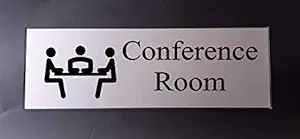 SIGNOOGLE Conference Room Acrylic Laminated Sign Boards Office School College Company Factory Hospital Bank Commercial Silver (4 Inch x 12 inch)