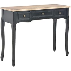 vidaXL Table de Console et Coiffeuse avec 3 Tiroirs Table de Maquillage Meuble de Chambre à Coucher Couloir Salon Entrée Salle à Manger Bureau Maison Noir