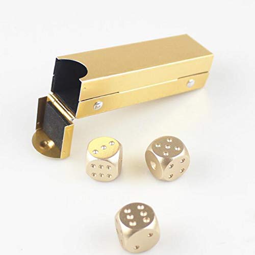 Preisvergleich Produktbild Fantasyworld Hohe Qualität 5pcs Aluminium Poker Fest Dominoes Metallwürfelspiel bewegliche Würfel-Poker-Party-Silber / Gold Hot