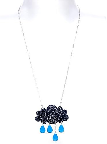 Little Moose raincloud glitter necklace