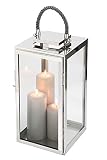 Fink Living Sevilla Lanterne en Acier Inoxydable pour extérieur Hauteur 48 cm