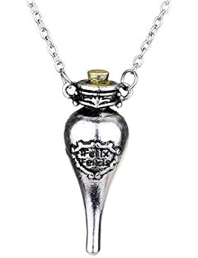 Halskette Anhänger Felix Felicis Flasche Potion, versilbert Vintage