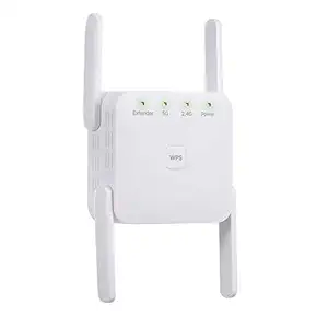 Homgee 1200M s 2.4G 5G Dual Frequency WiFi WiFi Extender Wireless Signal White for Home Office Use UK Plug