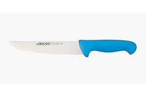 Arcos Couteau de Boucher en Acier Inoxydable Nitrum. Lame 210 mm. Couteau de Cuisine Professionnel pour Viande. Poisson et Légumes. Manche Ergonomique en Polyoxyméthylène. Série 2900. Couleur Bleu