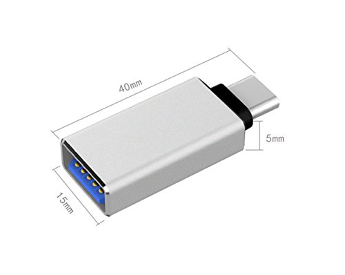 Type C Adapter USB-C 3.1 Typ C Stecker auf USB 3.0-Buchse Adapter für MacBook Chromebook Pixel, Nokia N1, Nexus 5X / 6P, and More (grau) - 5