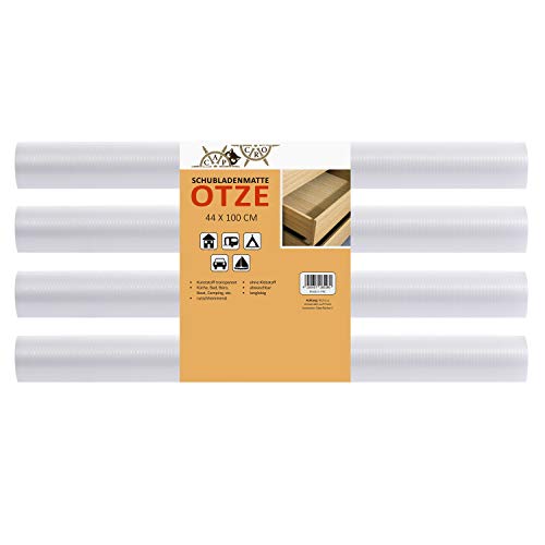 CapCro Cassettiera Otze Set 4 Pezzi | Perfetto per 8 cassetti | 100 x 44 cm | Tappetino Antiscivolo Trasparente - può Essere Tagliato su Misura.