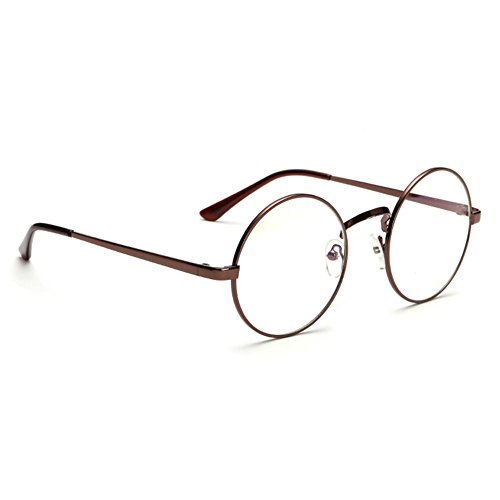 Preisvergleich Produktbild Retro Runde Brille Mit Fensterglas Damen Herren Brillenfassung