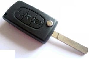 JONGO - Coque de Clé avec Lame Compatible avec Citroën C4, C4 Picasso, C4 Grand Picasso | CE0536 | Boitier Clef Plip Voiture Télécommande 3 Boutons