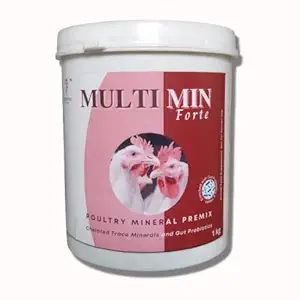 MULTIMIN Forte - Chelated Mineral Feed Premix, Mineral Powder, Poultry Growth Promoter (Growers, Broilers, Starters) with Probiotics - 1 kg, Poultry Premix