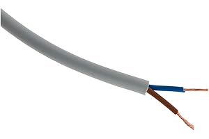 Zenitech - Câble d'Alimentation Électrique H05VV-F 2x 1,5mm² - Souple et Facile à Installer - Résistant à l'Abrasion - Gris - 10m