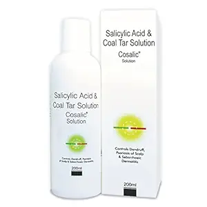 Cosalic Coal Tar & Salicylic Acid Shampoo for Dry Itchy Scaly & Flaky Scalp Minimizes Dandruff and Dry Scalp Conditions- 200 ML
