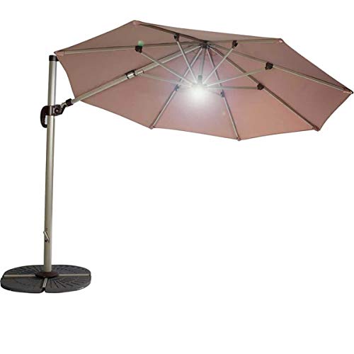 Hartman 3m Cantilever Hanging Parasol with LED Solar Lights Umbrella