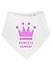 Personalised Princess Name Pink Crown Customise With Name Cute Unique Bandana Baby Bib