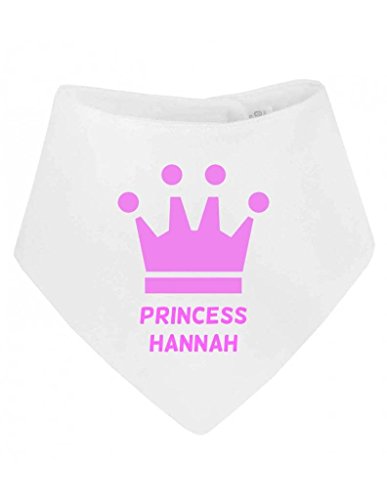 Personalised Princess Name Pink Crown Customise With Name Cute Unique Bandana Baby Bib