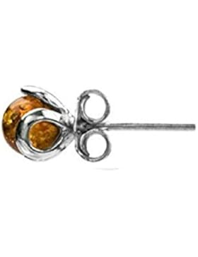 Bernstein Sterling Silber Art Deco Einzel Stecker Ohrringe