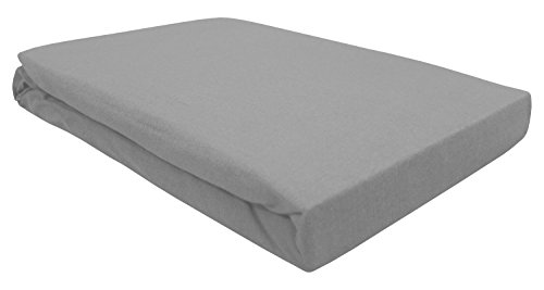 Topper Jersey Spannbettlaken Spannbetttuch 180×200 – 200×200 cm in 11 Farben (Grau) - 2