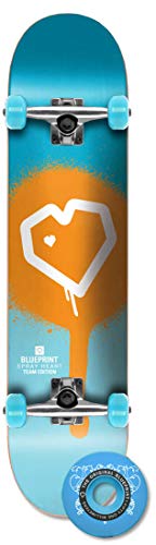 Preisvergleich Produktbild Blueprint Spray Heart Skateboard Komplettboard (7.875" - Blau)