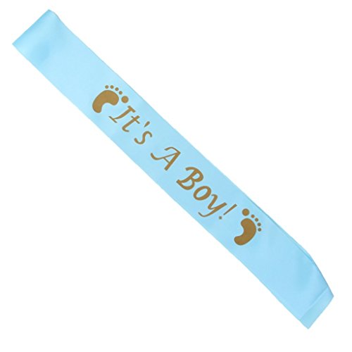 Veewon Babydusche Schärpen Set inklusive Mama Schärpe zu sein und es ist ein Junge Sash Babyparty -Partei-Dekoration - 4