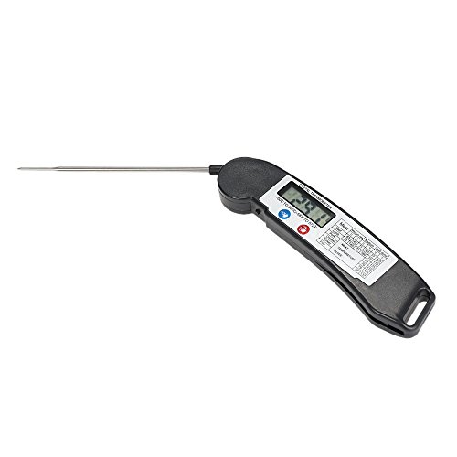 MagiDeal Haushaltsthermometer Kochthermometer Küchenthermometer Einstichthermometer sofort lesen mit lange Sonde, Digital LCD Bildschirm Korrosionsschutz, ideale für Braten, Kochen, Grillen/BBQ, Backen, Baby-Ernährung usw. - Schwarz, 15x3.5x1.5cm