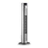 KLARSTEIN Skyscraper 2G - Ventilateur Tour, Ventilateur Colonne, minuterie d'arrêt, encombrement réduit, 3 Vitesses, 40W, Oscillation, 22,5 cm Ø, avec télécommande, Argent