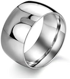 Jasmineees Jewellery Stainless Steel Men Ring Classical Big Smooth Surface Punk Biker Rock Retro Gothic Ring for Men Silver Size T 1/2