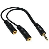 rhinocables Stereo Jack Cable Splitter, Jack Splitter, Male Jack Plug to 2x Female Jack Sockets - Audio Cable, Audio Signal f