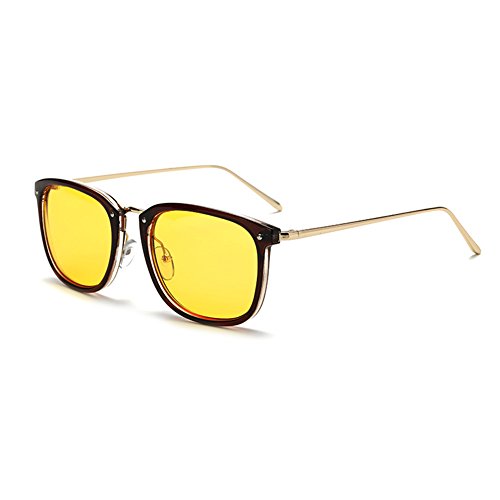 Cyxus Anti Blaulicht Brillen (Gelb Linse) [Augenschutz] computer brille,Unisex(Herren / Damen) blockierung uv brillen Braun Rahmen Metallbein