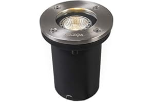 QAZQA Foco empotrado suelo moderno acero RVS - BASIC ROUND Vidrio/Acero inoxidable Redonda Adecuado para LED Max. 1 x 50 Watt