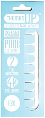 ThumbsUp Nails H2O Baby Blue Plain Colour Nail Wraps/Self-adhesive/Nail Foil Polish Strips/Full Coverage Nail Art Stickers / 20 Wraps Per Pack